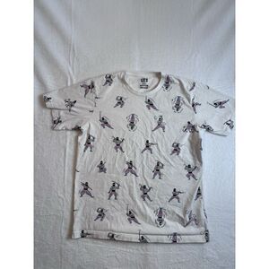 Uniqlo Nippon Omiyage‎ Samurai AOP White Short Sleeve Shirt Men's Large *
